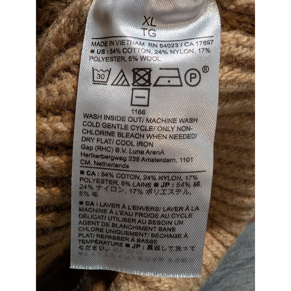 Banana Republic Womens XL Cable‎ Knit Mock Neck Sweater Dress Tan - Picture 4 of 7